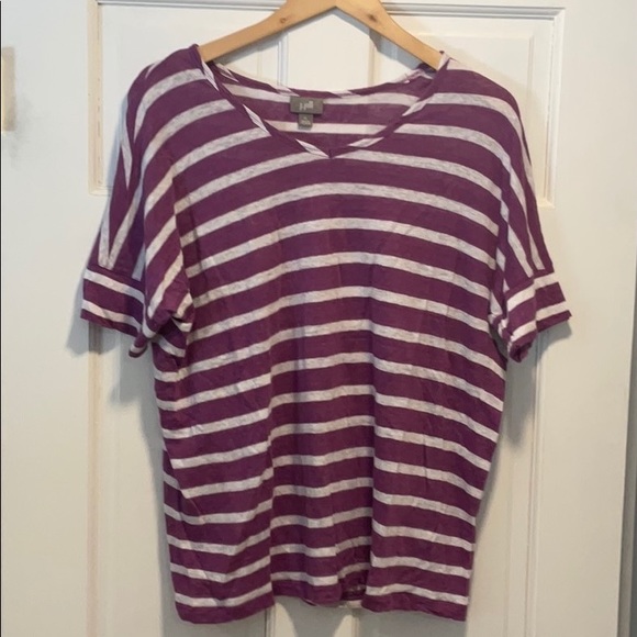 J. Jill Tops - J. Jill purple striped linen top